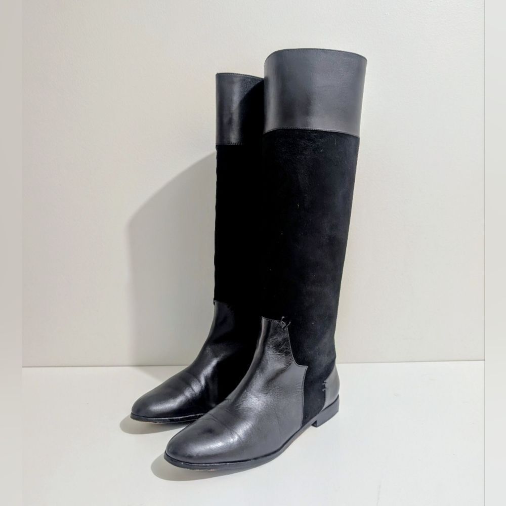 Johnson & Murphy Tall Knee-high Black Leather Boots| Women's Size 7M 